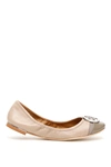 Tory Burch Minnie Patent Cap-toe Ballet Flat In Pink,beige,grey