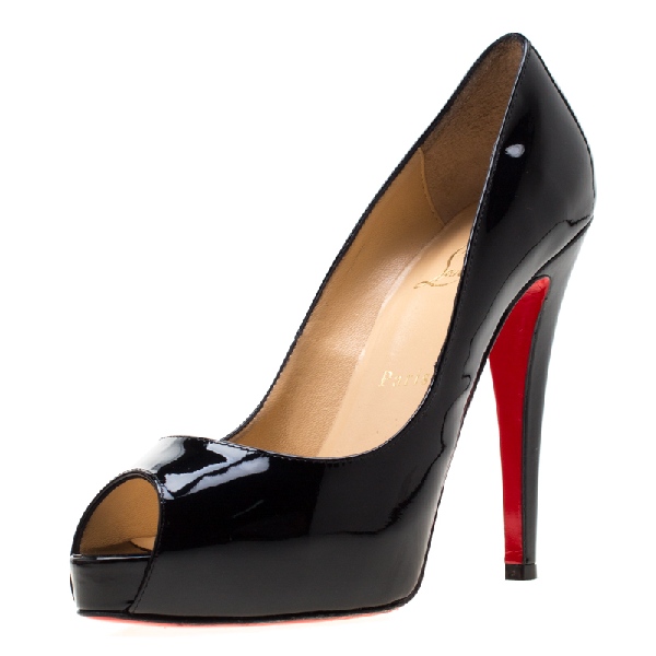 louboutin peep toe wedge