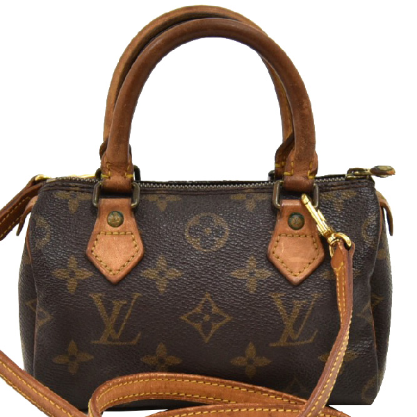 Pre-Owned Louis Vuitton Monogram Canvas Mini Speedy Hl Bag With Strap In Brown | ModeSens