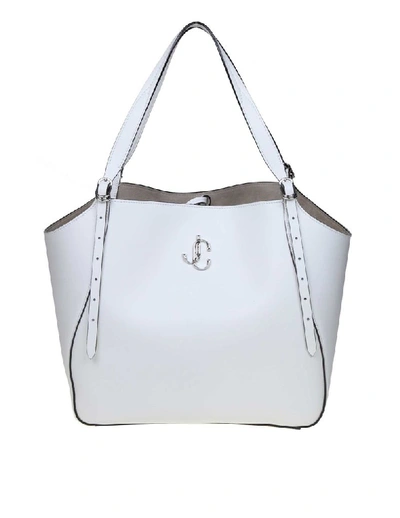 Jimmy Choo Women's Varennetotelatte White Leather Tote