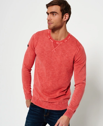 Superdry Garment Dyed L.a Crew Neck Jumper In Red