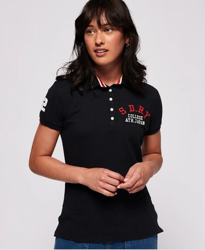 Superdry Cny Applique Polo Shirt In Navy