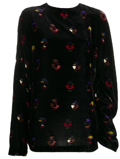 Chalayan Face Print Top In Black