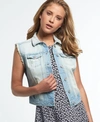 SUPERDRY JACLYN DENIM waistcoat JACKET,2082219500004WEY004