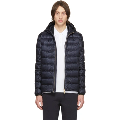 Moncler Emas Hooded Down-filled Jacket In Blue