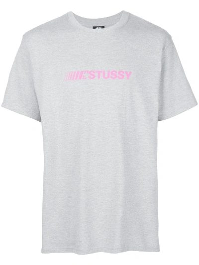 Stussy Logo Jersey T-shirt In Grey