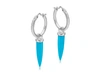 MISSOMA TURQUOISE SILVER MINI DAGGER CHARM HOOPS,HH S E4 TQ