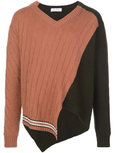 Delada Knitted Asymmetric Jumper In Neutrals