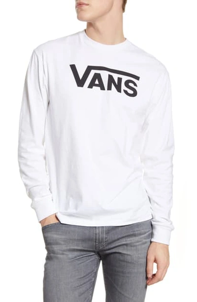 Vans Classic Long Sleeve T-shirt In White In White/black
