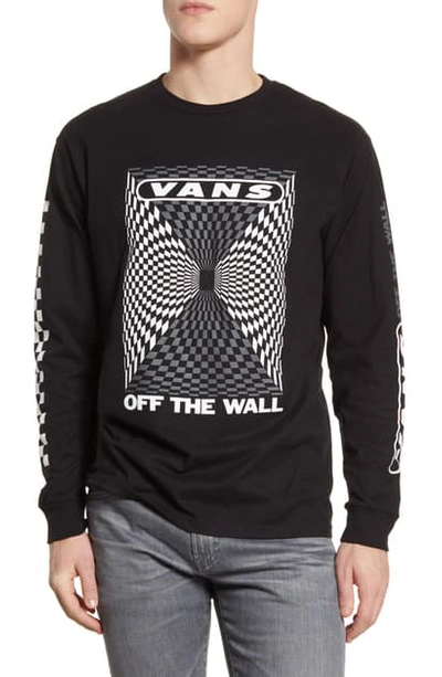 Vans Kaleidoscope Checkerboard Long Sleeve T-shirt In Black