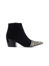 MARC ELLIS SUEDE WITH ZEBRA TIP ANKLE BOOT,11168239