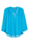 Vince Camuto Rumple Fabric Blouse In Lagoon