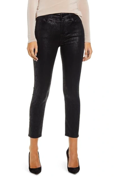 Jen7 By 7 For All Mankind Coated Snake Print High Waist Ankle Skinny Jeans In Mamba Snake