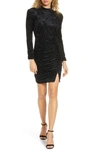 ALI & JAY HA CHA CHA LONG SLEEVE VELVET MINIDRESS,710-0617