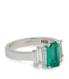 SUZANNE KALAN WHITE GOLD, DIAMOND AND EMERALD FIREWORKS RING,15048881