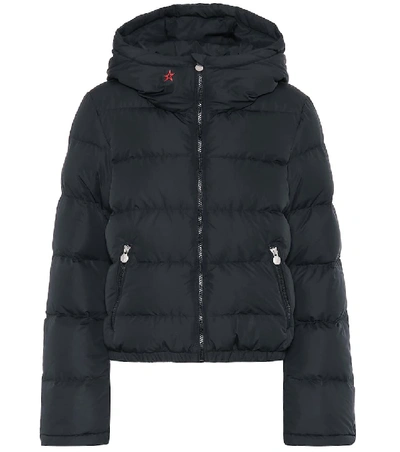 Perfect Moment Polar Flare Hooded Shell-down Jacket In Black