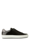 HUGO BOSS HUGO BOSS - TENNIS INSPIRED TRAINERS IN BRUSH OFF LEATHER - BLACK