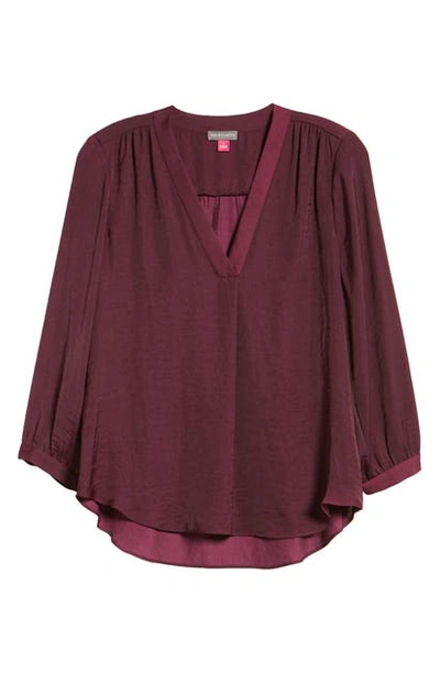 Vince Camuto Rumple Fabric Blouse In Merlot