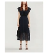 SANDRO EMELINE LACE MIDI DRESS