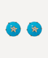 ANDREA FOHRMAN 14CT GOLD MINI COSMO TURQUOISE AND DIAMOND STUD EARRINGS,000637541