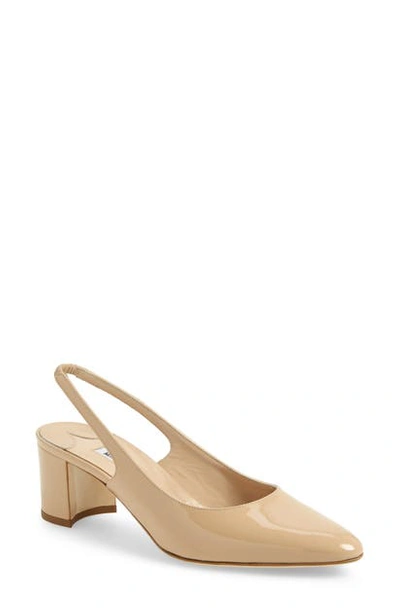 Manolo Blahnik Allurasa Slingback Pump In Nude Patent