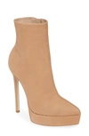 Steve Madden Velina Platform Bootie In Camel Nubuck