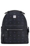 Mcm Stark 32 Visetos Coated Canvas Backpack In Black