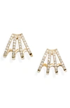 Ef Collection Diamond Multirow Huggie Earrings In Yelllow Gold