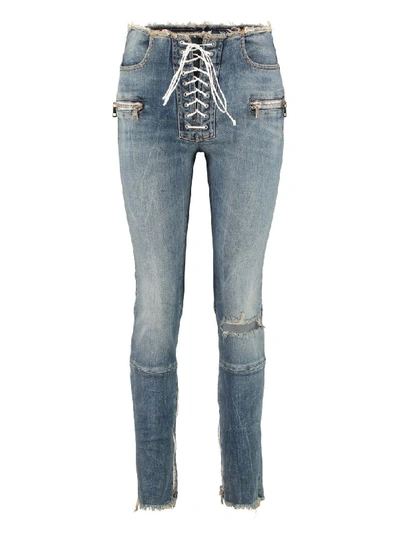 Ben Taverniti Unravel Project Lace Up Skinny Stretch Denim Jeans