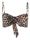 GANNI LEOPARD PRINT BIKINI TOP,11168300