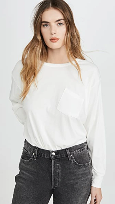 Alexander Wang T Vintage Cotton Long Sleeve Tee In White