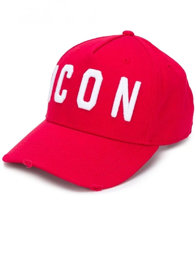 Dsquared2 Icon Cotton Baseball Hat In Red