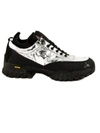 ROA BLACK AND SILVER-TONE LEATHER SNEAKERS,11168431