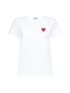 Comme Des Garçons Play Comme Des Garcons Play White Mens Fit Heart Patch T-shirt In White
