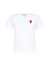 Comme Des Garçons Play Comme Des Garcons Play White Mens Fit Heart Patch T-shirt In Bianco