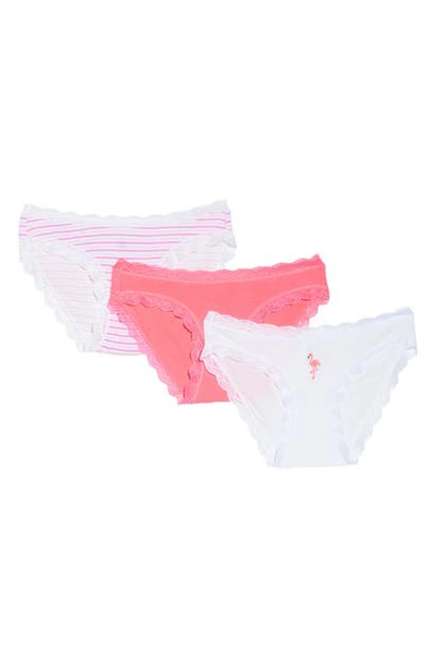 Stripe & Stare Stripe + Stare Flamingo Pinks 3-pack Briefs In Pink Multi