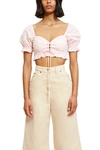 CALLIPYGIAN OPENING CEREMONY LACE UP RUFFLE TOP,ST218738