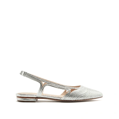 Schutz Melaine Flat In Prata Silver