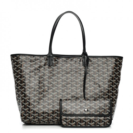 Goyard Black and Tan Goyardine Canvas and Chevroches Calfskin Artois MM Bag  at 1stDibs