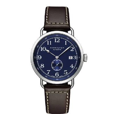 Hamilton Khaki Navy Pioneer Small Second Auto In Blue