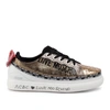 LOVE MOSCHINO GOLD LEATHER SNEAKERS,JA15843G08J8210A