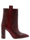 PARIS TEXAS PARIS TEXAS WOMEN'S BURGUNDY LEATHER ANKLE BOOTS,PX128PDARKREDPRINT 36