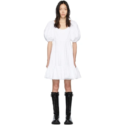 Alexander Mcqueen Tiered Cotton-poplin Dress In Optical White