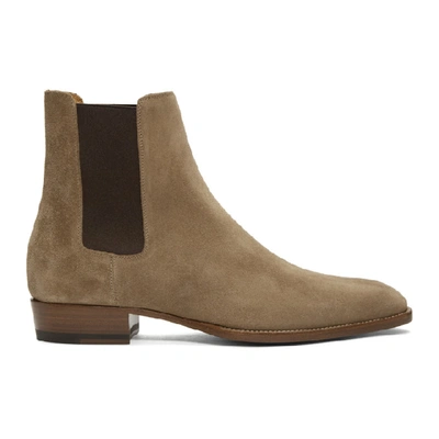 Saint Laurent Wyatt 30 Chelsea Boots In Brown