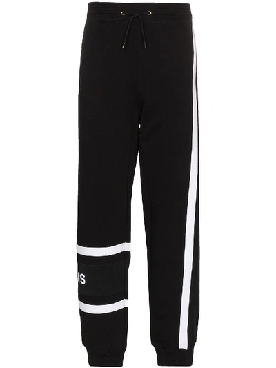 Givenchy Logo-embroidered Striped Track Pants In Black