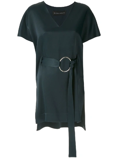 Gloria Coelho Belted Blouse In Blue