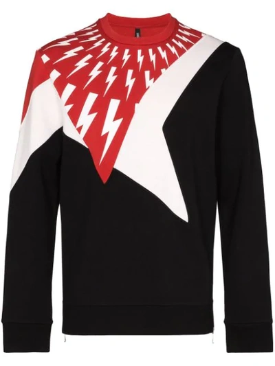 NEIL BARRETT THUNDERBOLT PRINT SWEATSHIRT 