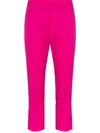 Alexander Mcqueen Cropped Tailored Trousers In Fuchsia