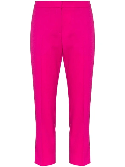 Alexander Mcqueen Cropped Tailored Trousers In Fuchsia