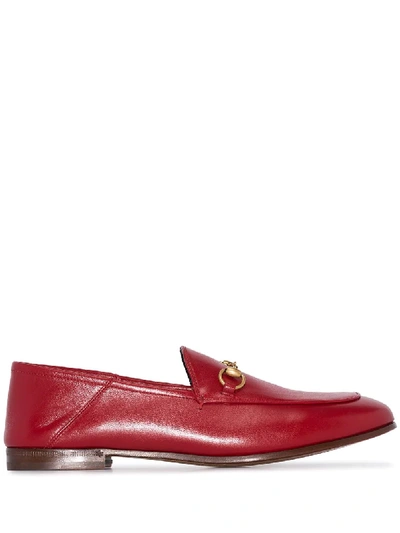 Gucci Brixton Horsebit Loafers In Red